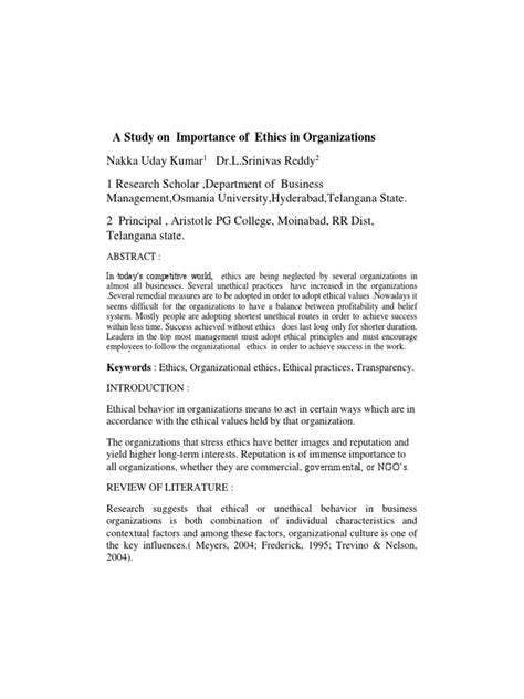 Abstract:: Keywords: Ethics, Organizational Ethics, Ethical Practices, Transparency | PDF ...