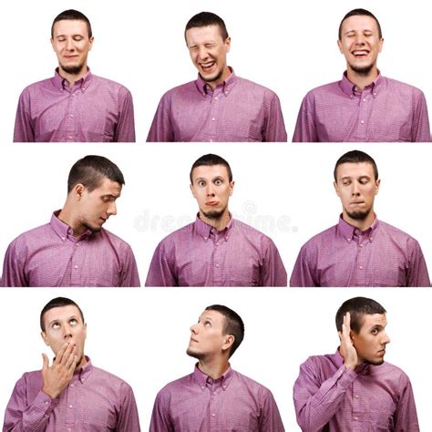 Сollection Of Portraits Male Face Expressions Stock Photo - Image of ...