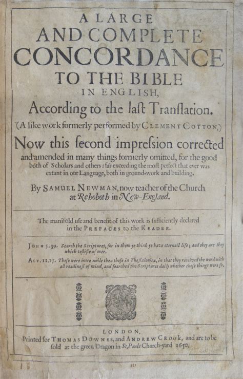 A Large and Complete Concordance to the Bible, Second edition (London ...