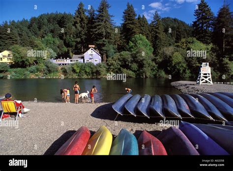 California, Russian River, Beach at Monte Rio Stock Photo - Alamy