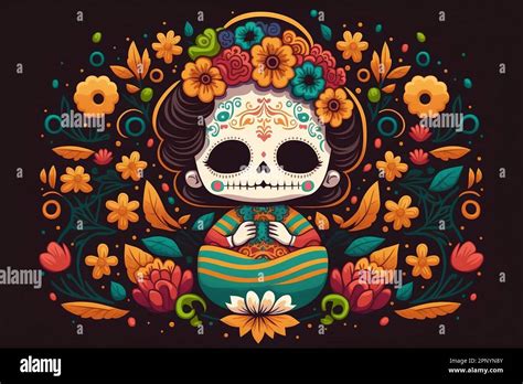 A lovely illustration of the Mexican festival known as Day of the Dead ...