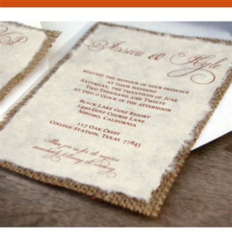 Rustic burlap handmade invitations | Burlap wedding invitations, Wedding invitations diy rustic ...