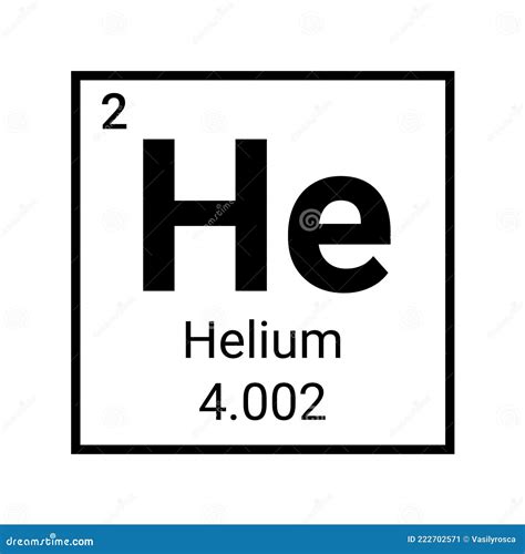 Helium Periodic Table Element Chemistry Symbol. Vector Helium Atom Gas Icon Stock Vector ...