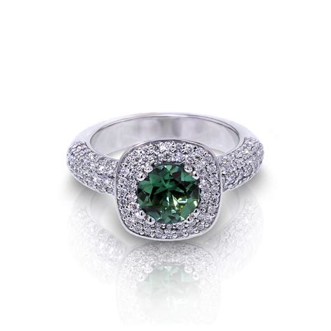 Green Tourmaline Diamond Ring - Jewelry Designs