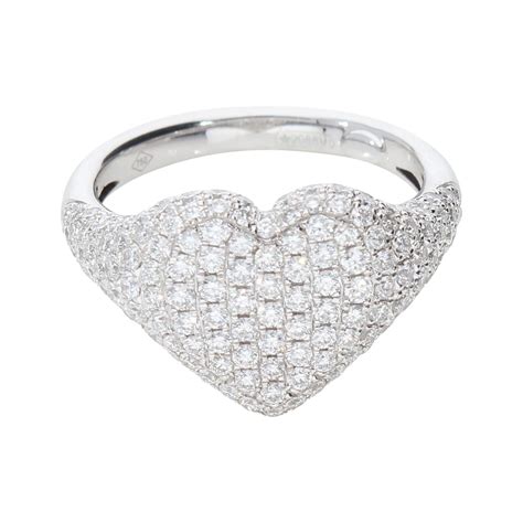 Pave Diamond Heart Ring at 1stDibs
