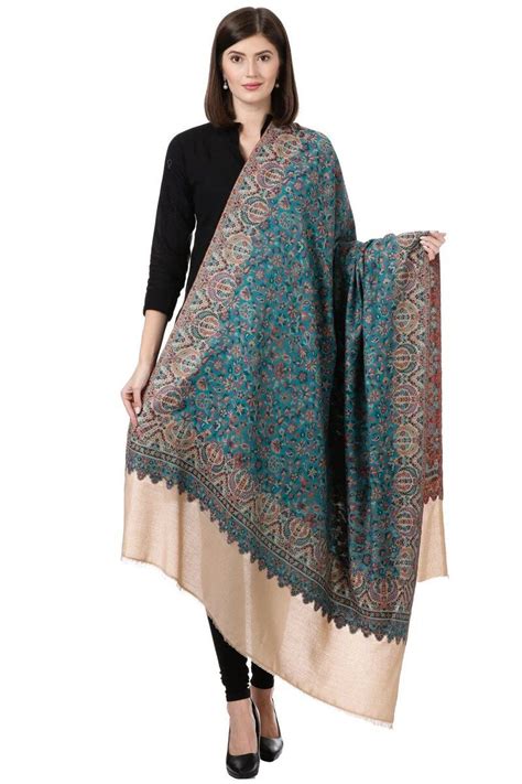 WOMENS KASHMIRI SHAWL,"RICH GARDEN AESTHIC" DESIGN, INSPIRED BY VINTAGE JAMAWAR | EitcGroup ...