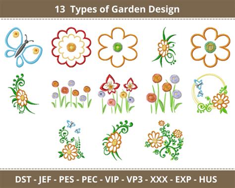 Garden Machine Embroidery Designs