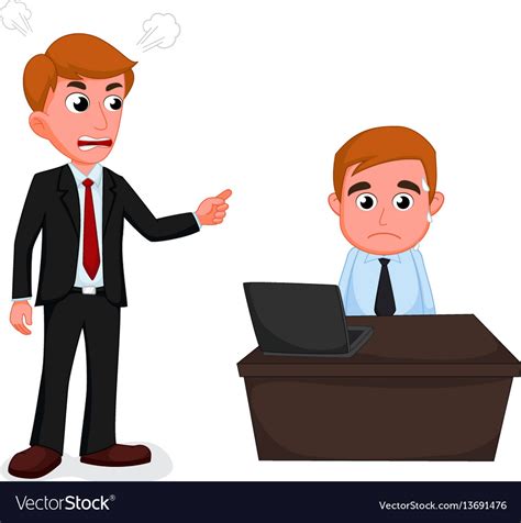 Angry boss cartoon Royalty Free Vector Image - VectorStock