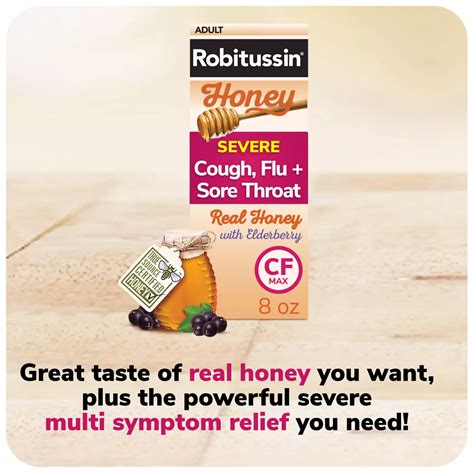 Robitussin Honey Maximum Strength Severe Cough, Flu + Sore Throat - Shop Cough, cold & flu at H-E-B