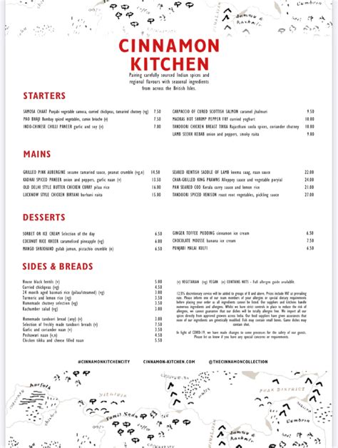 Cinnamon Kitchen London's full menu online