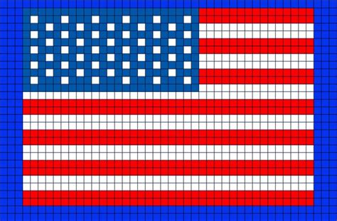 Flag of United States of America (USA) Pixel Art | Pixel art, Cross stitch map, Graph paper art