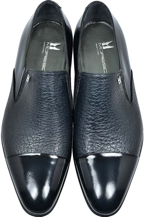 MORESCHI Metz Blue Leather Slip on Loafer #MensFashionShoes explore ...