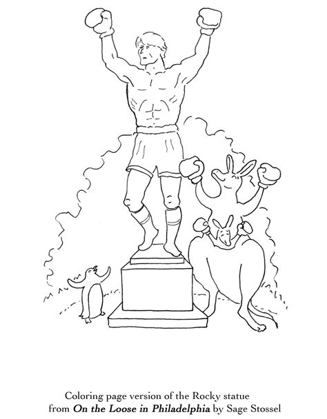 Coloring book - Philadelphia Rocky Statue