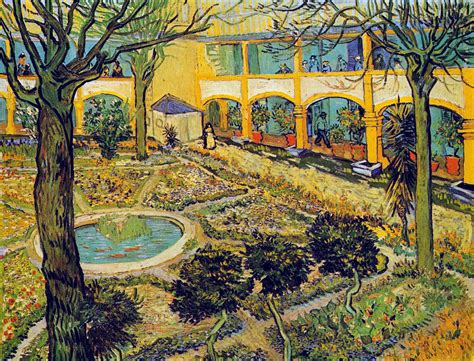 The Courtyard of the Hospital in Arles, 1889 - Vincent van Gogh ...