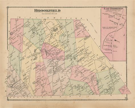 BROOKFIELD Vermont 1877 Map Replica or Genuine ORIGINAL | Etsy