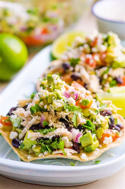 20 Minute Chicken Tostadas Recipe - iFoodReal.com