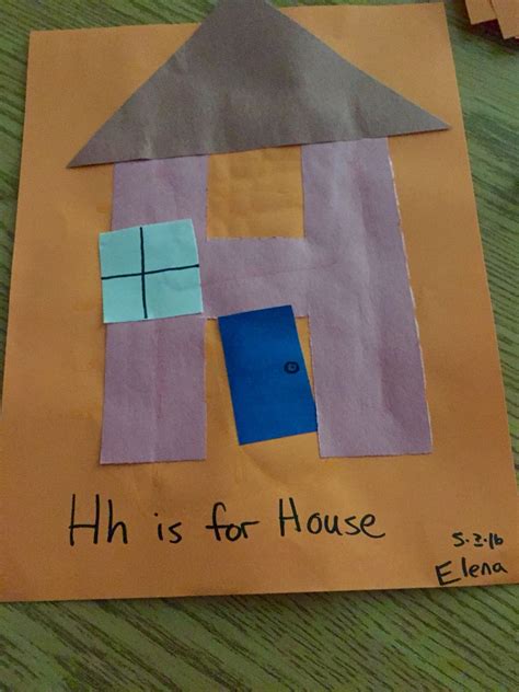 Letter H preschool craft; Hh is for house | Letter activities preschool, Letter a crafts ...