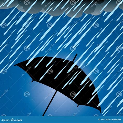 Umbrella Protection from Heavy Rain Stock Vector - Illustration of rain ...