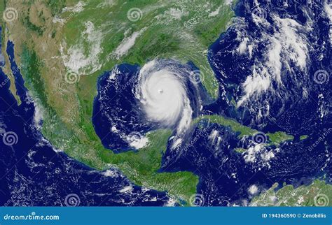 Marco Hurricane Approaching the Coast. Mexican Gulf. Satellite View ...