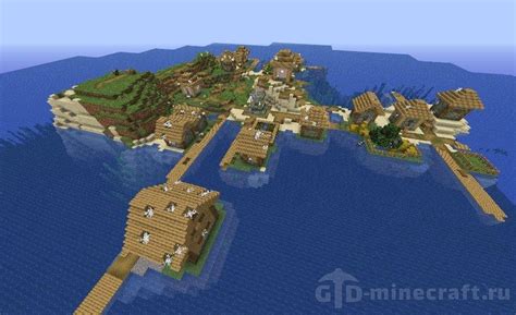 Island with an Abandoned Village seed for Minecraft 1.17.1/1.16.5/1.15.2/1.14.4