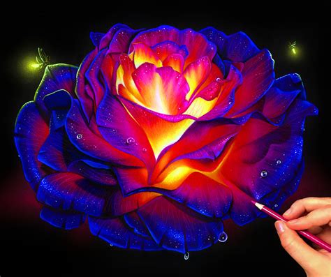 Morgan Davidson Illustration - Glowing rose colored pencil drawing!