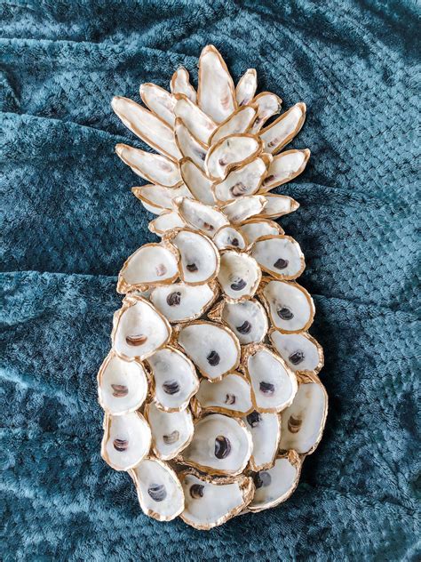 Oyster Pineapple | Oyster shell crafts, Oysters, Shell crafts diy