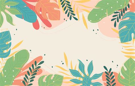 Leaves and Floral Summer Wallpaper 2469416 Vector Art at Vecteezy