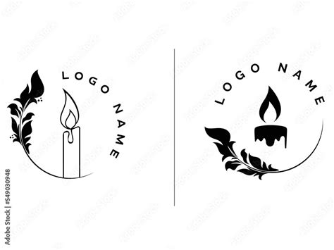 Candle logo design. Natural candle logo. Candle with fire. Modern design. Creative vector art ...