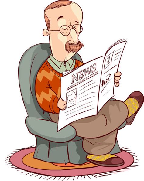 Old Man Reading Newspaper Illustrations, Royalty-Free Vector Graphics ...