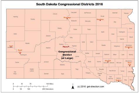 Map of South Dakota Congressional Districts 2016