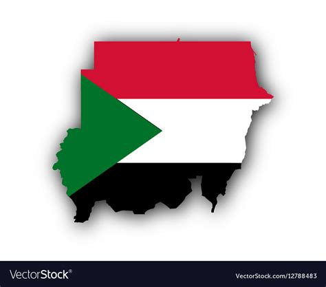 Map and flag of sudan Royalty Free Vector Image