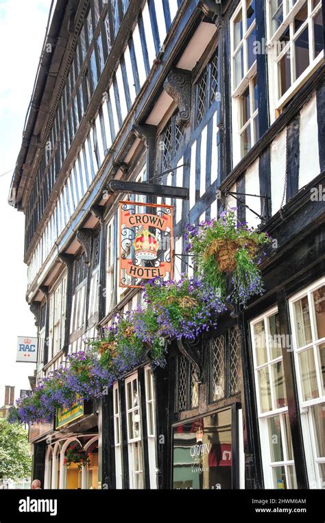 16th century Crown Hotel, High Street, Nantwich, Cheshire, England ...