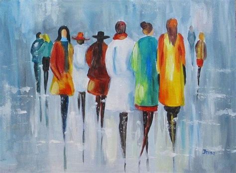 WALKING PEOPLE-Original oil painting, figurous painting. Abstract painting, unique painting ...