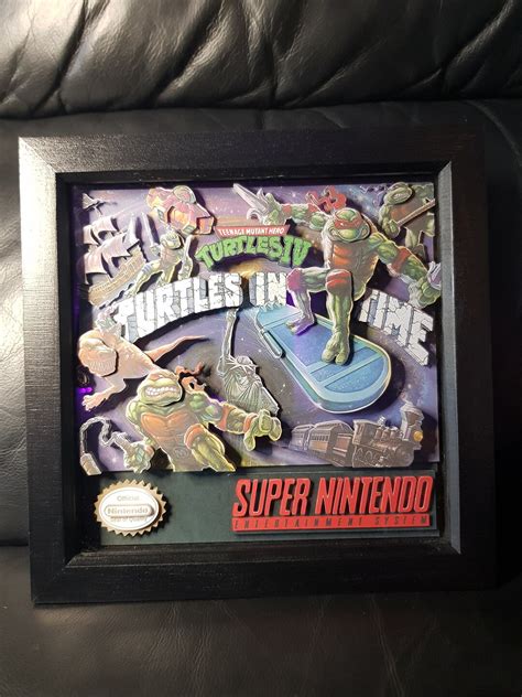 TMNT Turtles in Time Fanart SNES Box Art Theme 3D Shadow - Etsy