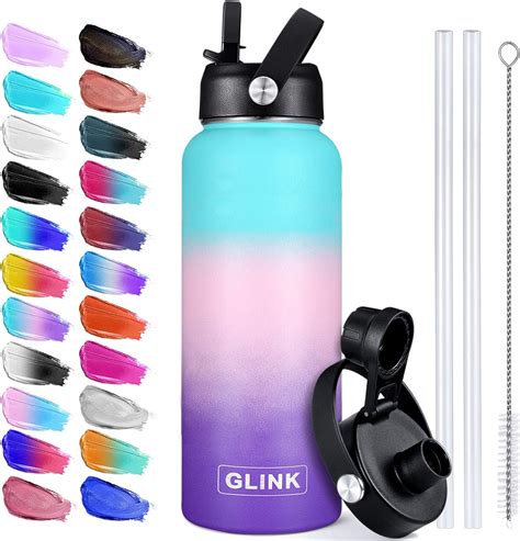 Glink Stainless Steel Water Bottle with Straw, 12-64 India | Ubuy