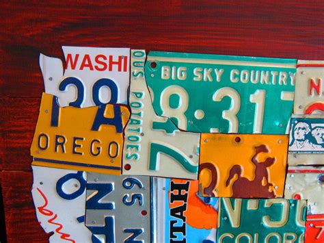 License Plate Map of the United States Medium Size 36 X 24 USA - Etsy