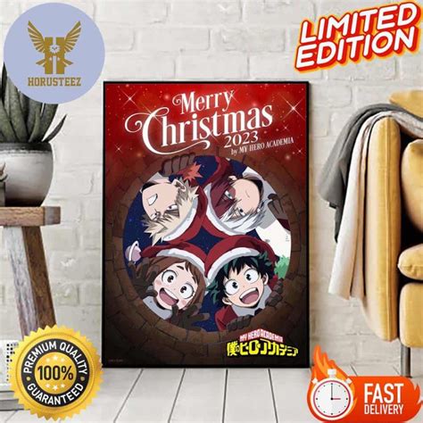 Merry Christmas 2023 By My Hero Academia Home Decor Poster - Horusteez