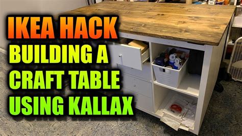 Ultimate IKEA Craft Table Hack with Storage using Kallax | Ikea crafts, Craft table, Craft ...