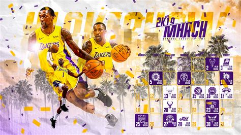 Schedule Wallpaper for the Los Angeles Lakers Regular Season 2018-19. Game times are CET. Made ...