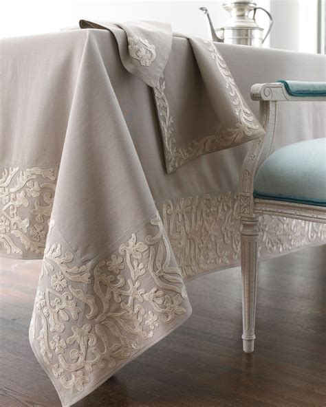 Dori Beige Oblong Tablecloth, 68 x 108 | Dining table cloth, Table cloth, Lace table