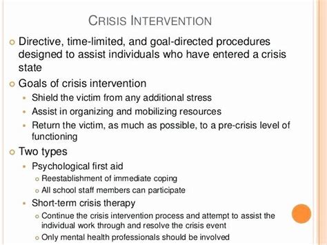 🏷️ Crisis intervention examples. Crisis Intervention: Stages ...