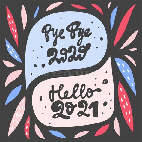 Bye Bye 2020 Hello 2021. Happy New Year Celebration Card, Pink Blue ...