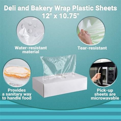 1000 Plastic Deli Sheets 12x10.75 Food Wrapping Sandwiches Cookies, 1 ...