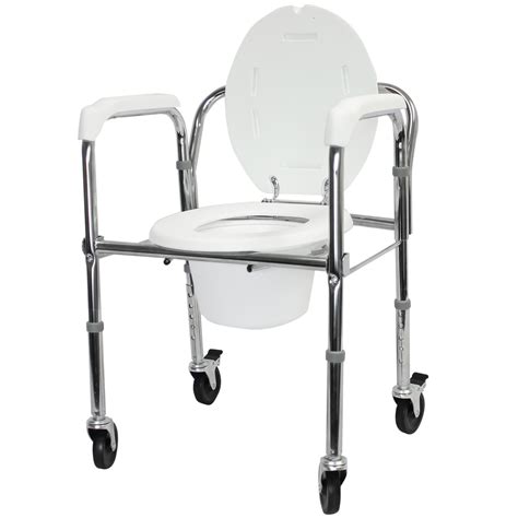 Four in One Folding Commode with Wheels!