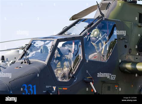 Cockpit military attack helicopter Eurocopter Tiger (Tiger UHT Stock Photo, Royalty Free Image ...