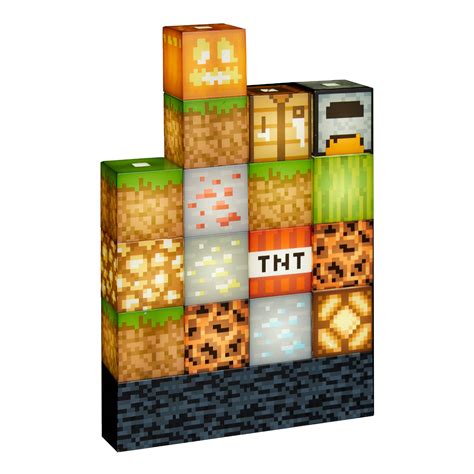 Buy Paladone Minecraft Block Building Lamp - 16 Rearrangeable Light Blocks - Mood Lighting for ...