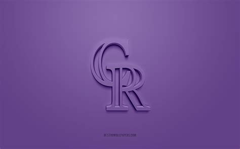 Colorado Rockies emblem, creative 3D logo, purple background, American baseball club, MLB ...