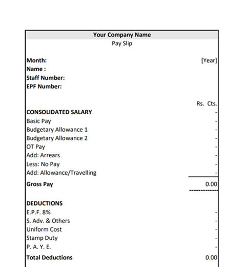 Humanised | Payslip Template | Salary Slip Format in Sri Lanka