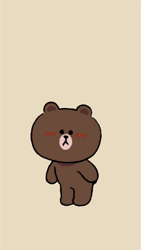 Line character with Brown | Bear wallpaper, Cute tumblr wallpaper, Cute ...