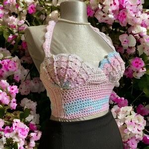 Mermaid Crochet Top Crochet Bralette Knit Bikini Top - Etsy